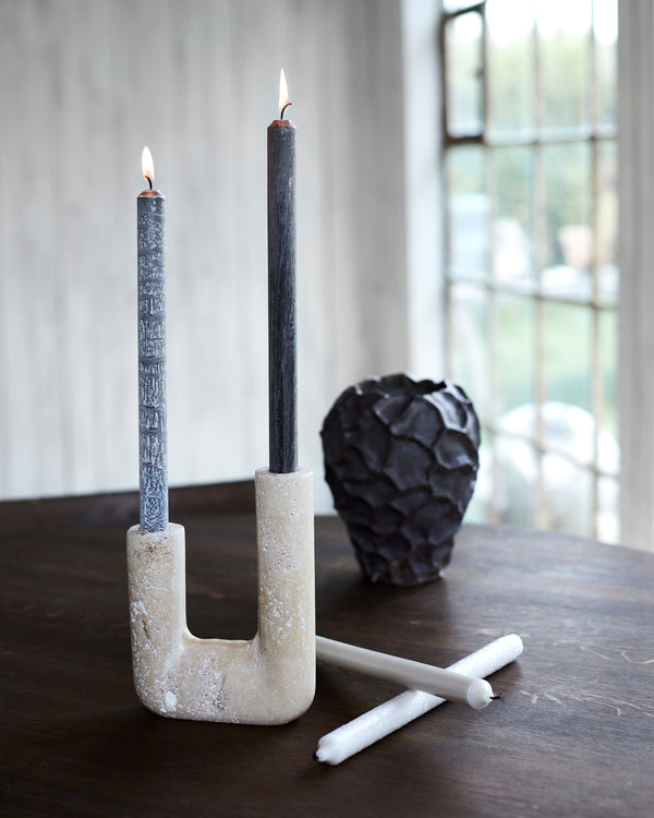 Candle Holder - Travertine