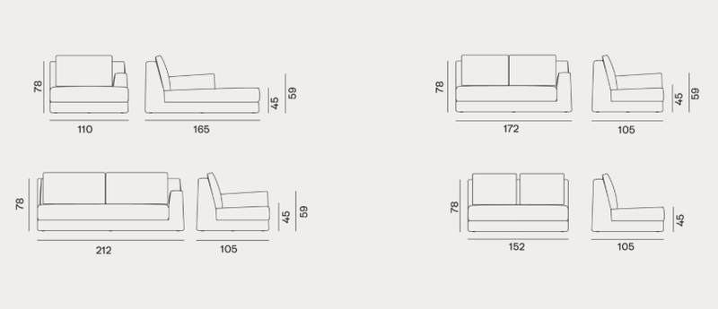 Modular Sofa - Indoor Gervasoni Loll Collection