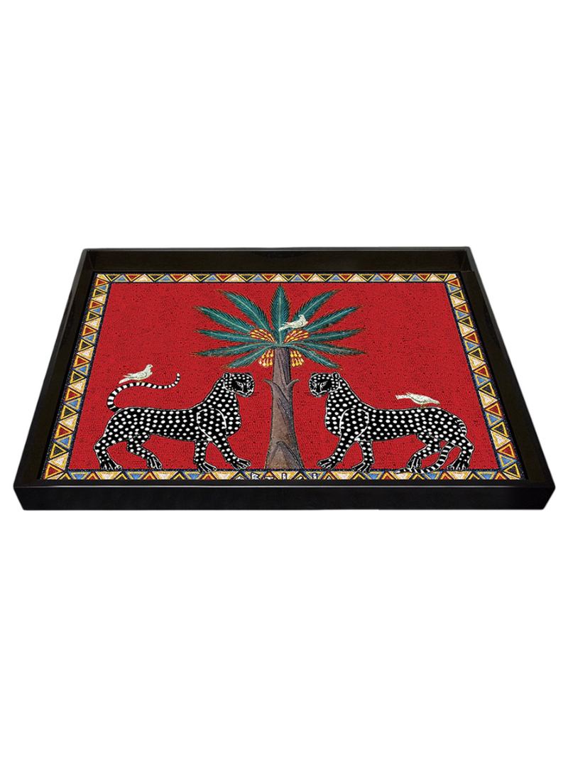 Lacquer Tray Mosaico - Large Red