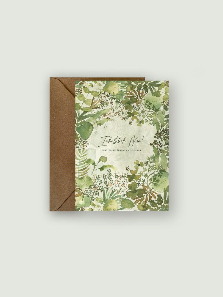 MOTHER'S DAY CARD | GREEN BOTANICALS | ENGLISH OR MALTESE