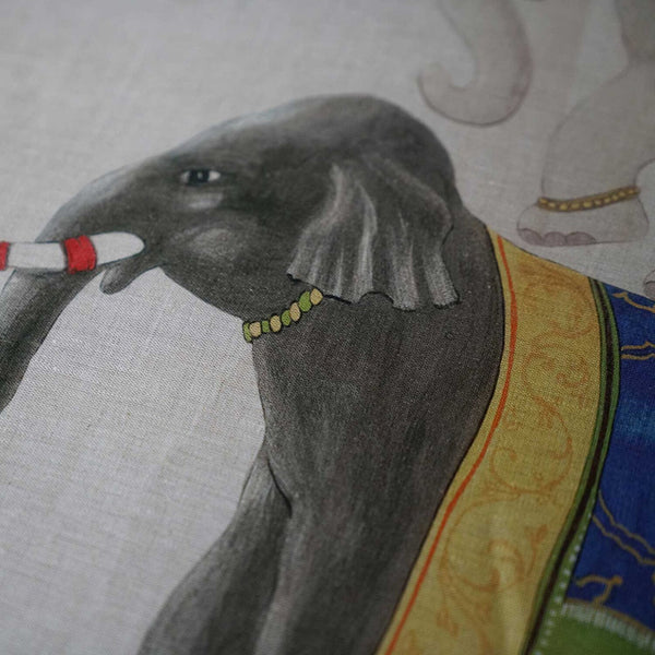 Cushion - Linen, Elephants