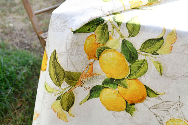 Table Runner - Linen, Lemons