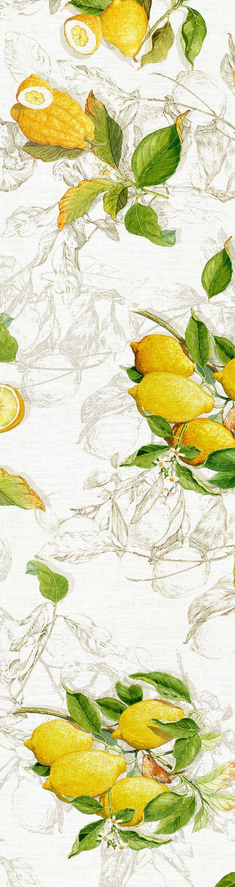 Table Runner - Linen, Lemons