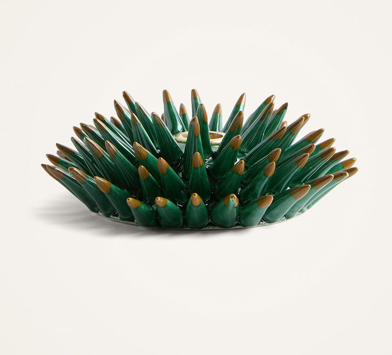 Candle Holder - Spine - Forest Green