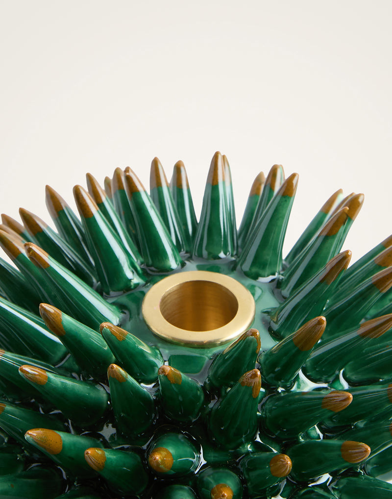 Candle Holder - Spine - Forest Green