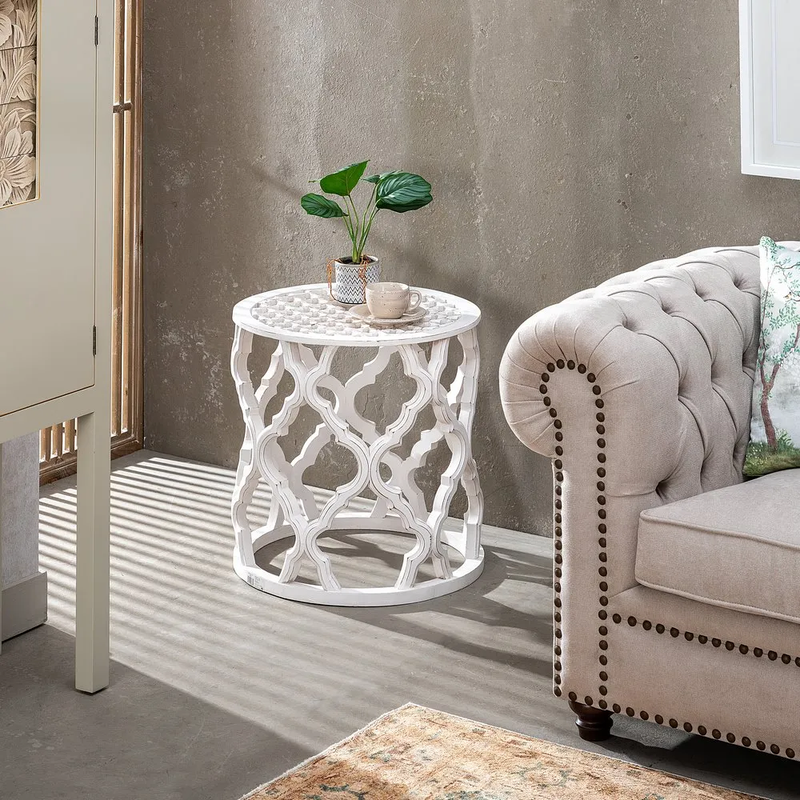 Auxiliary Table - White Ogee