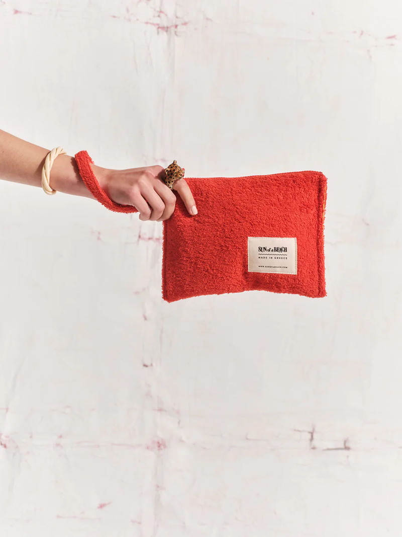 Pouch in Coral Red