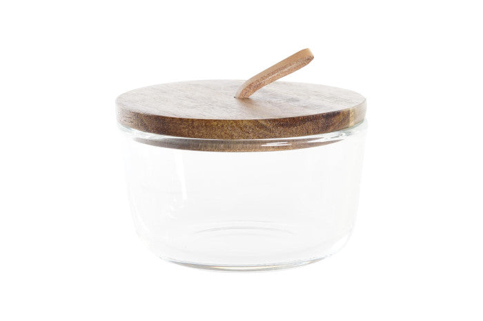 Containers- Glass, Acacia Wood