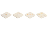 Coaster Set  - Marble & Brass (Dice) White (Set of 4)