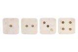 Coaster Set  - Marble & Brass (Dice) White (Set of 4)