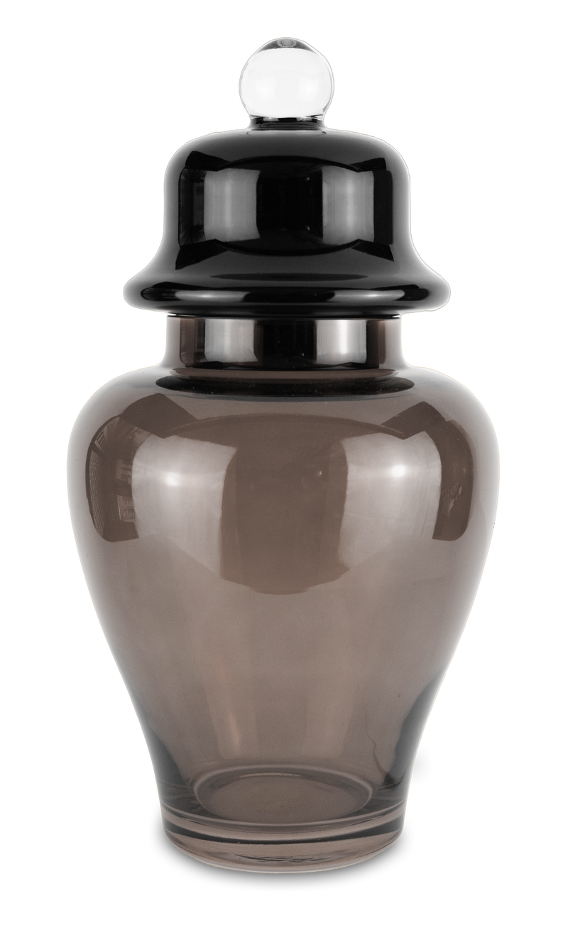 Vesti La Tavola Collection; Carafe/Bottle in Glass - Classic Taupe (medium)