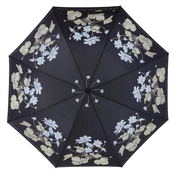 Umbrella with Wooden Handle - Blue Anemone