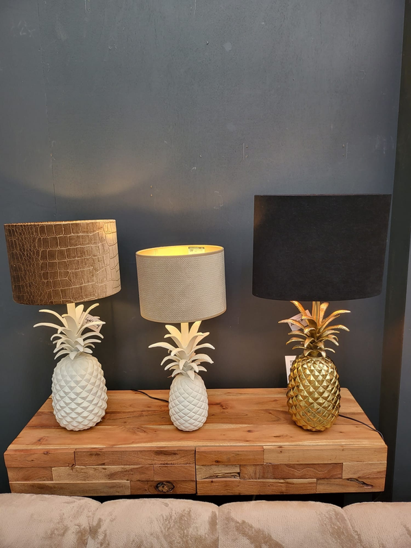 Pineapple Lamp Base in Cream