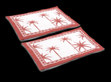 Placemats set of 2 Date Palm Brick Red by La DoubleJ