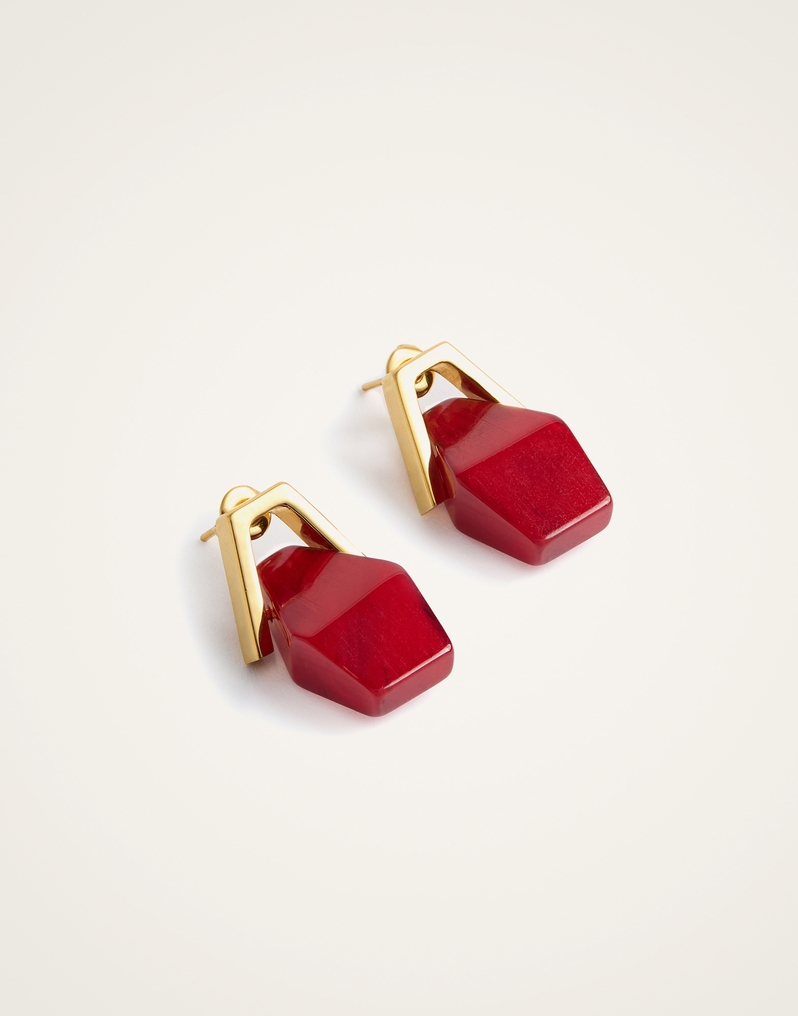 Portal Earrings Orange-Ruby by LaDoubleJ