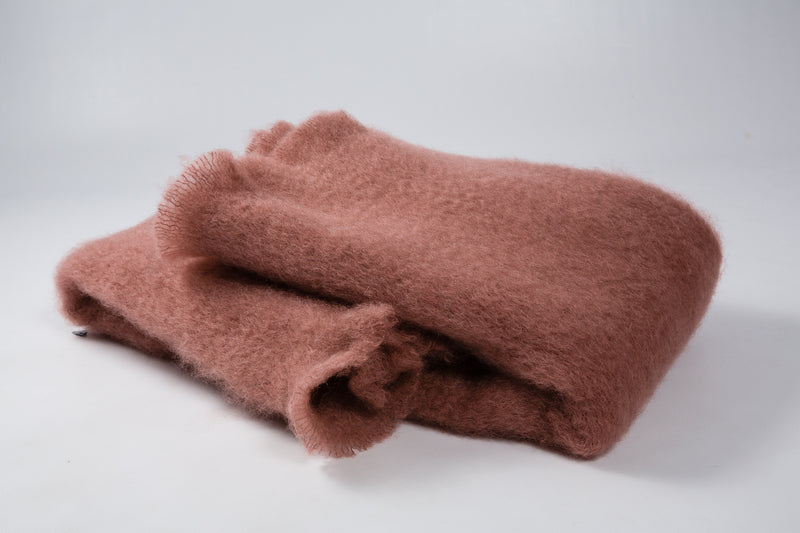 MOHAIR FOULARD IN WOOD PINK COLOR