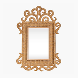 Mirror with a Rattan Frame