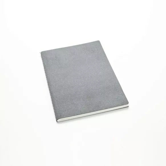 Notebook A5 with lined pages in greyrrecycled leather