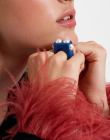 Nefertiti Ring Royal Blue in Acrylic Resin by La DoubleJ