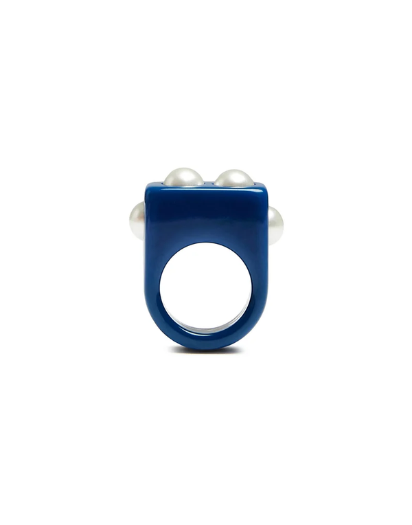 Nefertiti Ring Royal Blue in Acrylic Resin by La DoubleJ