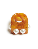 Nefertiti Ring in Acrylic Resin - Rust by La DoubleJ