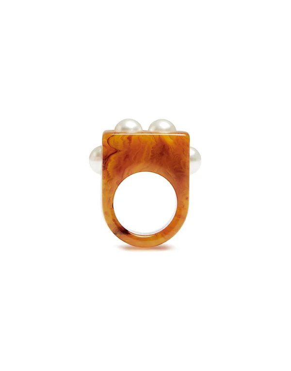 Nefertiti Ring in Acrylic Resin - Rust by La DoubleJ