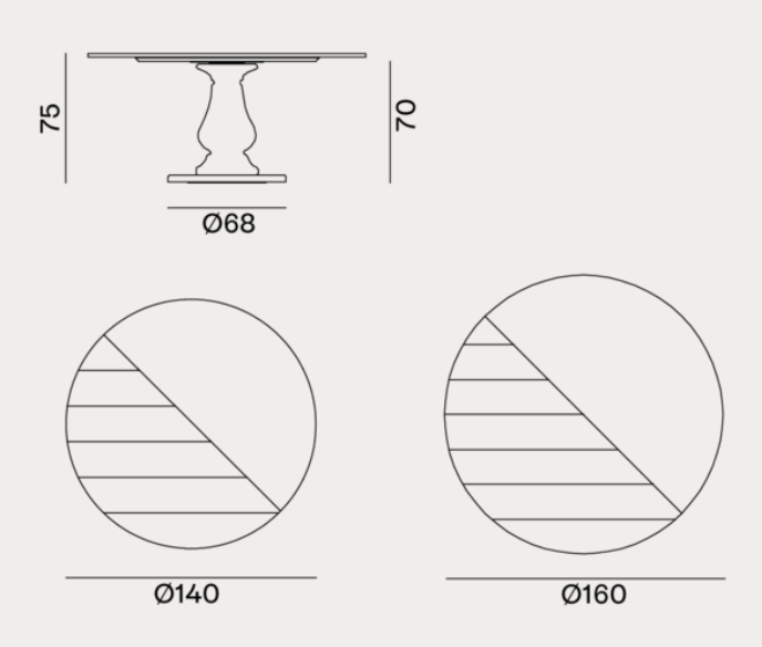Round Table - Indoor Gervasoni Gray Collection