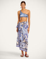 Pareo - Cocoon Placée Blue in Cotton Voile by La DoubleJ