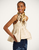 Foulard - Cocoon Placée Brown in Silk Twill by La Double J