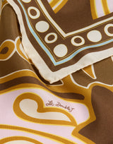 Foulard - Cocoon Placée Brown in Silk Twill by La Double J