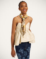 Foulard - Cocoon Placée Brown in Silk Twill by La Double J