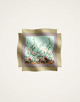 Reversible Foulard - Zooflora, Light blue by La DoubleJ
