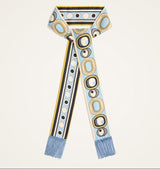 Skinny Scarf - Sanctuary Placée Light Blue in Silk Twill by La Double J