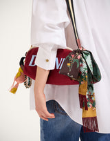 Skinny Scarf - Reversible Zooflora, Light blue - Bordeaux by La DoubleJ