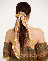 Bow Scrunchie - Smarties Orange in Twill by La Double J