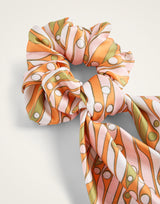 Bow Scrunchie - Smarties Orange in Twill by La Double J
