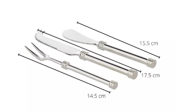 Serving set Forma, 3-part, elegantly silver-plated, length 16 cm (cheese knife, butter knife, serving fork)