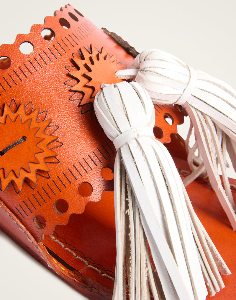 Slides with Tassels by LaDoubleJ - Orange