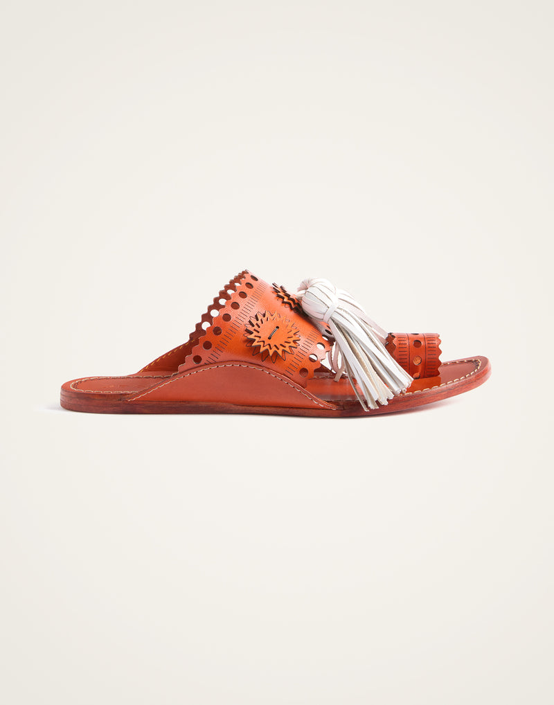 Slides with Tassels by LaDoubleJ - Orange
