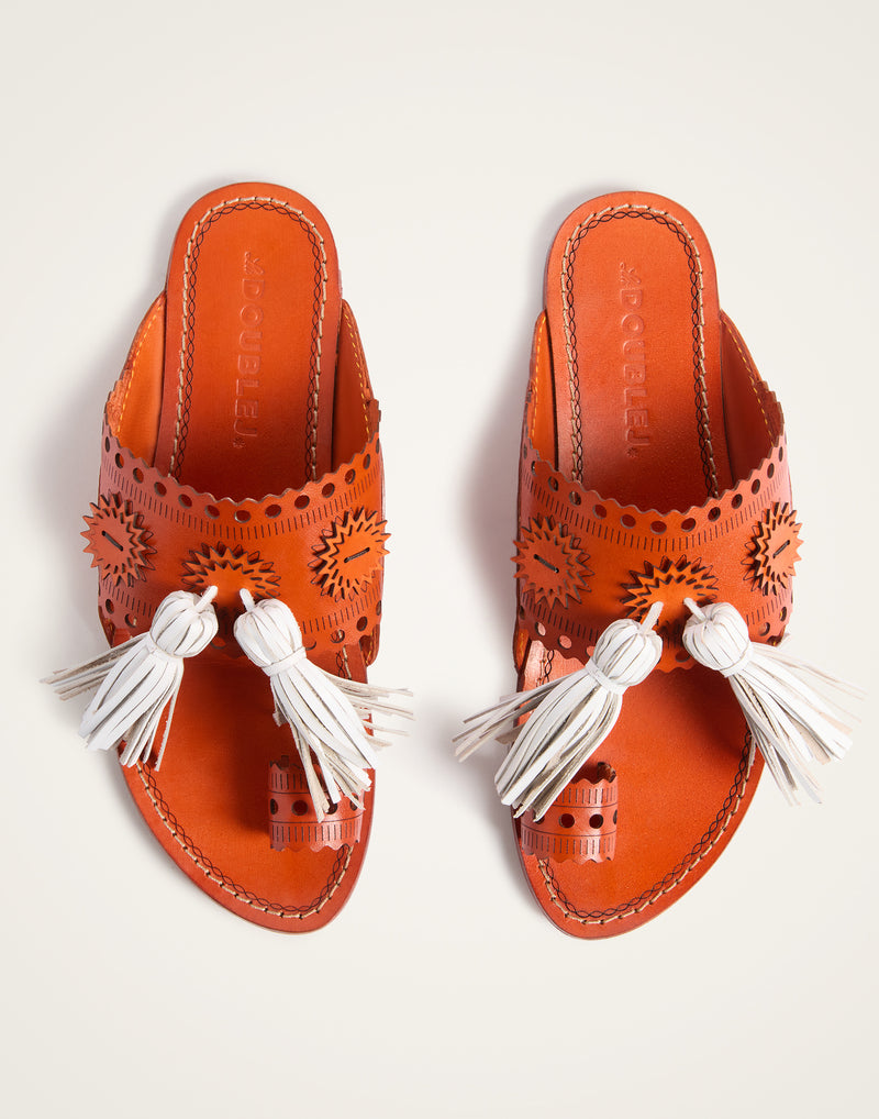 Slides with Tassels by LaDoubleJ - Orange