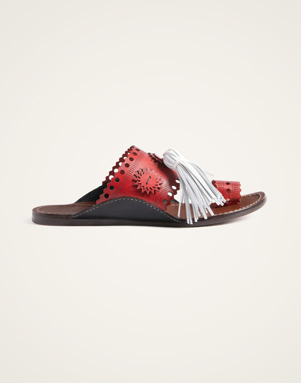 Slides with Tassels by LaDoubleJ - Red