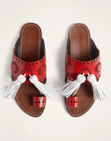 Slides with Tassels by LaDoubleJ - Red