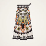 Sarong Skirt - Plume Placée Ivory in Cotton Muslin by La DoubleJ