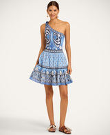 Skirt - Cocoon Placée Blue in Cotton Muslin by La DoubleJ