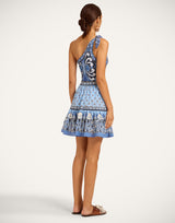 Skirt - Cocoon Placée Blue in Cotton Muslin by La DoubleJ