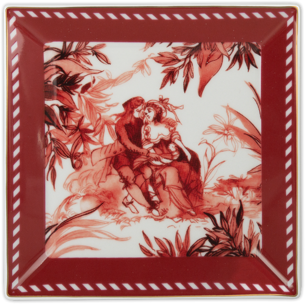 Le Rouge collection; Decorative Plate in Porcelain (mini)