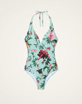 Swimsuit - Zooflora, Light Blue by La DoubleJ