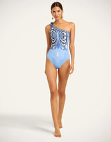 Swimsuit - Cocoon Placée Blue in Lycra by La DoubleJ