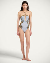 Swimsuit - Oceania Placée Light Blue in Lycra by La DoubleJ