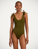 Swimsuit Reversible - Ambrosia Placée Green in Lycra by La DoubleJ